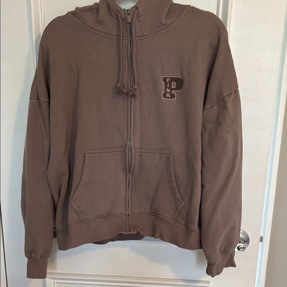 Brown Zip-Up Hoodie